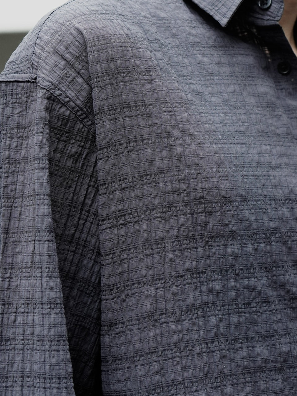 東京店WEB限定受注制【Chikashitsu +】cropped check sheer shirt / 【チカシツプラス】クロップドチェックシアーシャツ (3color)