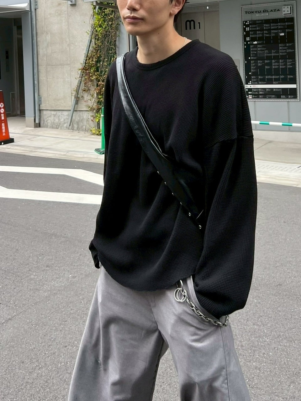 東京店WEB限定受注制【Chikashitsu +】damage waffle long sleeve tee / 【チカシツプラス】ダメージワッフル長袖Tシャツ (2color)
