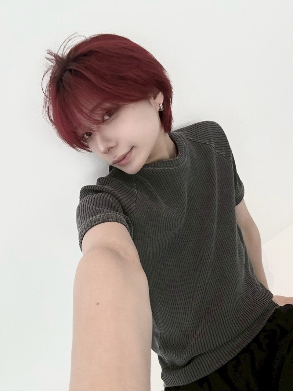 受注制【LUV CODE】mesh pigment rib tee (2color)