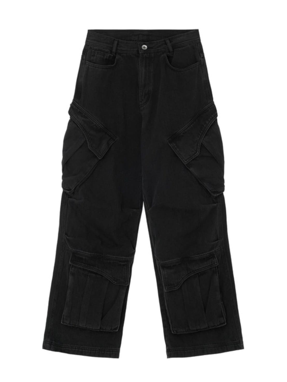 【BLR BLUER】Utility Cargo Washed Denim Pants