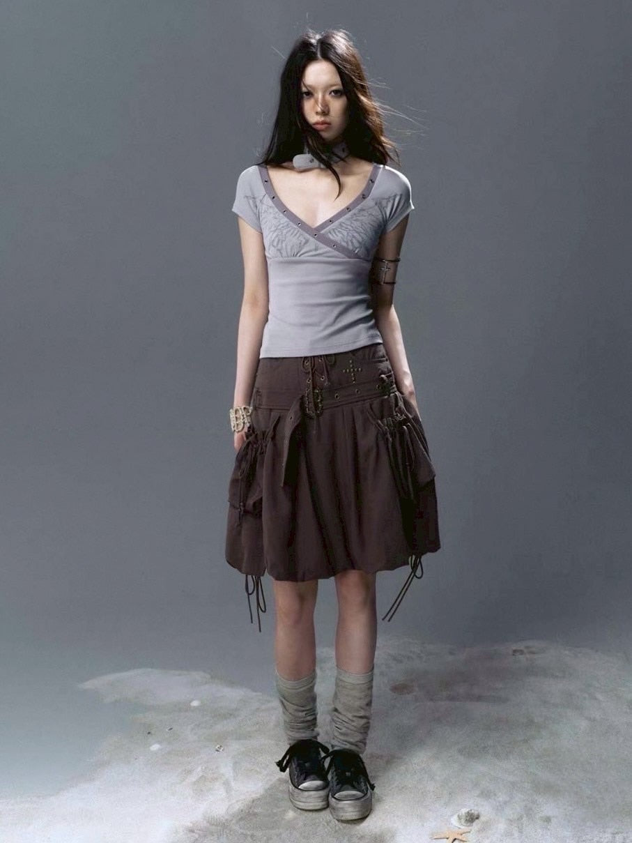 【Cest Nous】Petal Skirt / 【セヌー】ベルトポケットバルーンスカート