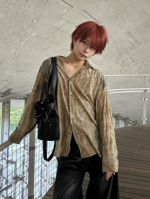 受注制【LUV CODE】damage shirt (3color)