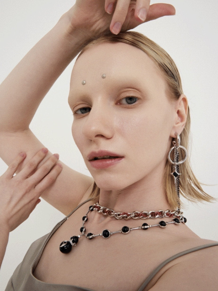 【PEG LEG】Unbalanced Star Drop earring