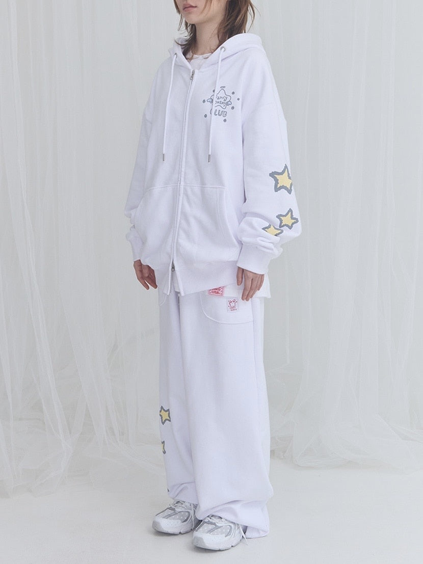 【FANCY X DUSTY】DEVIL & ANGEL PRINTED HOODED ZIP-UP / 【ファンシー X ダスティ】デビル＆エンジェルプリントフードジップパーカー