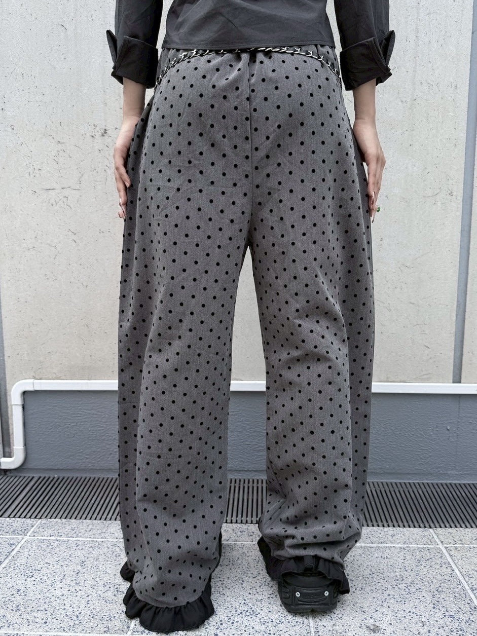 【nmtc +】dot frill pants / 【エヌエムティーシープラス】ドットフリルパンツ (2color)