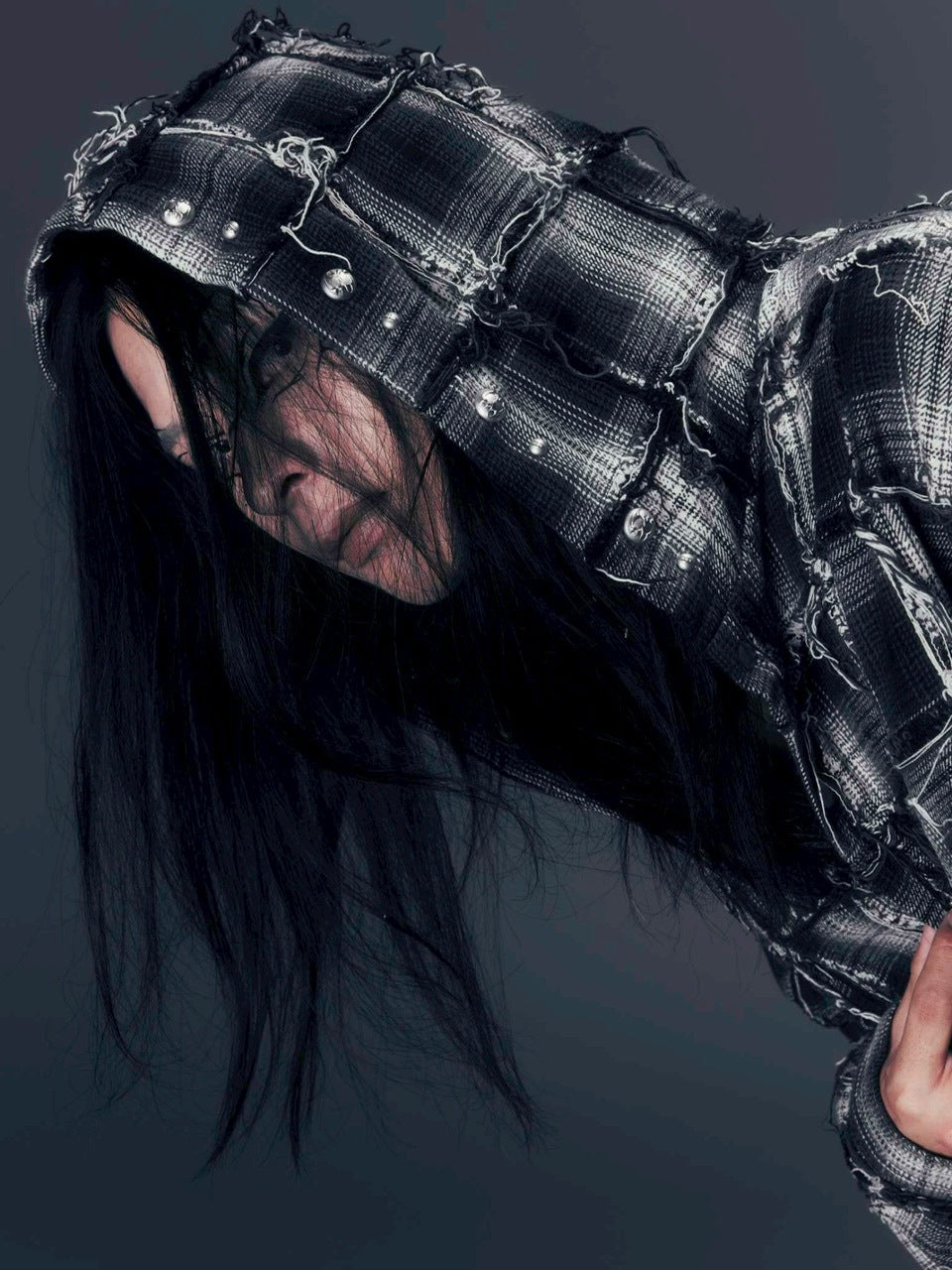 【DIG YOUR OWN GRAVE】PATCHWORK HOODY SHIRTS /【ディグユアオウングレイブ】パッチワークフードチェックシャツ