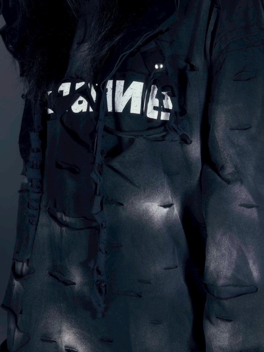 【DIG YOUR OWN GRAVE】WISH VOID L/S T-SHIRTS /【ディグユアオウングレイブ】ダメージレイヤードロゴ長袖Tシャツ