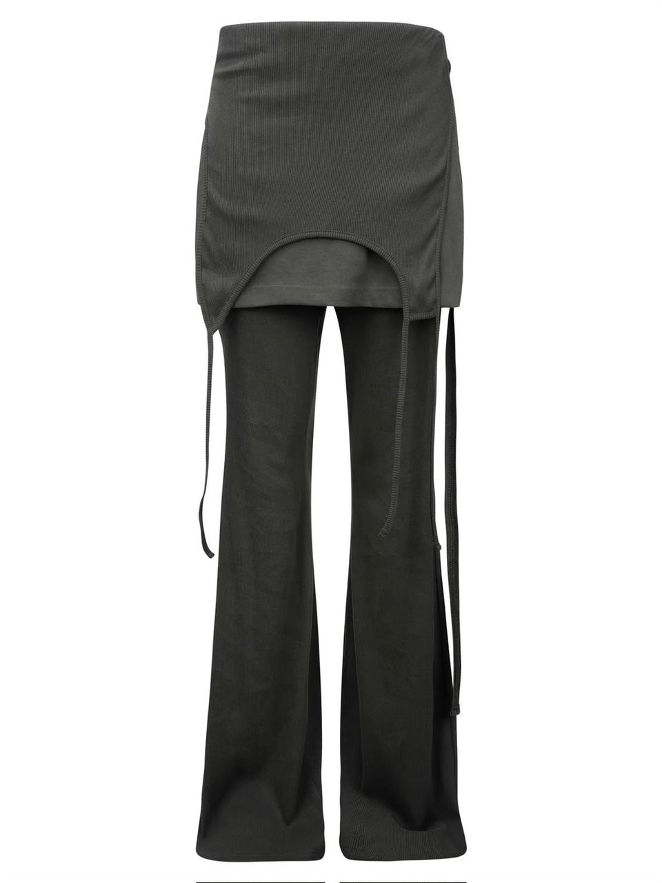 【NACHE】MIXED LAYERED SKIRT PANTS