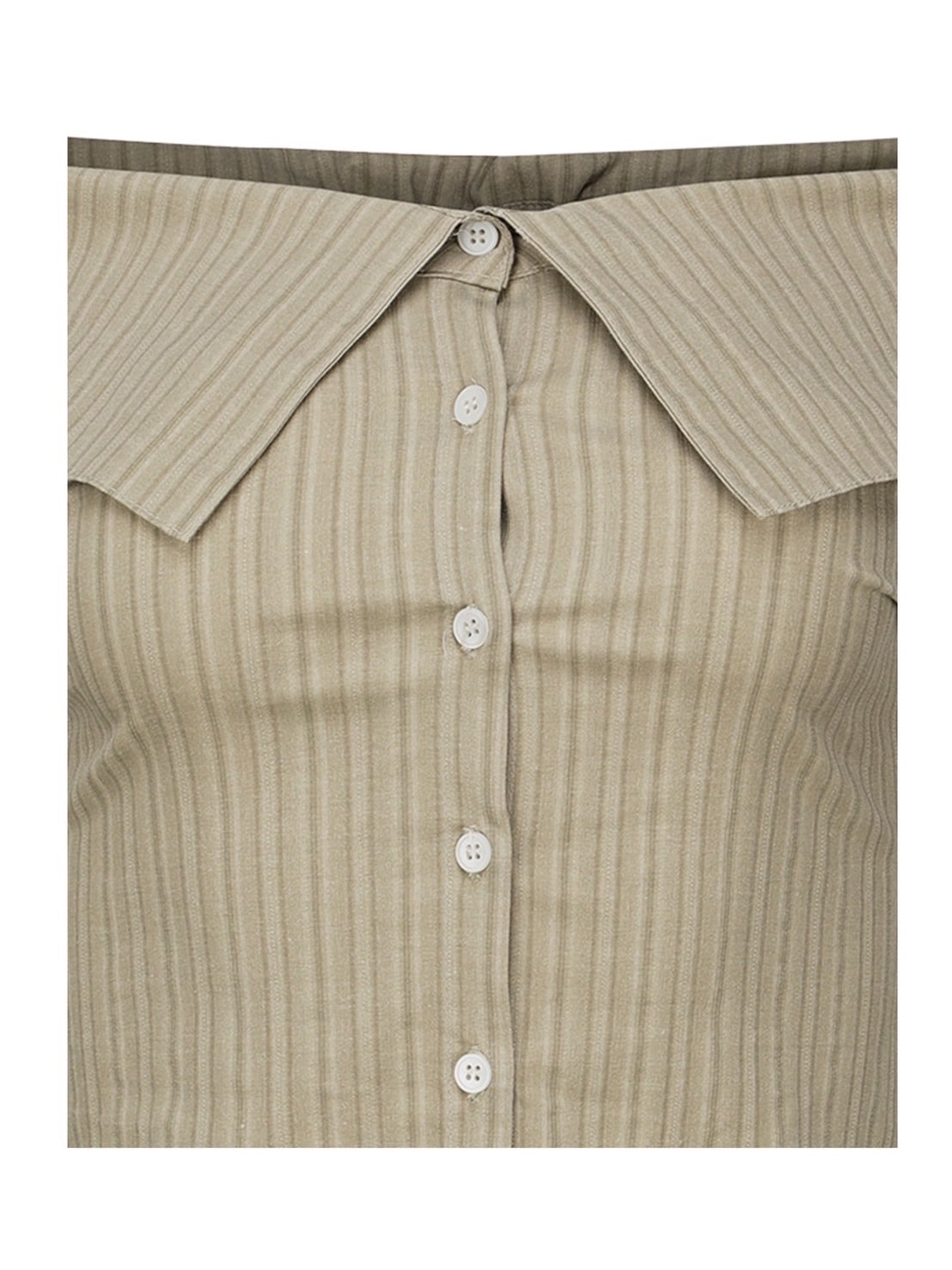 【NACHE】STRIPED OFF SHOULDER SHIRT