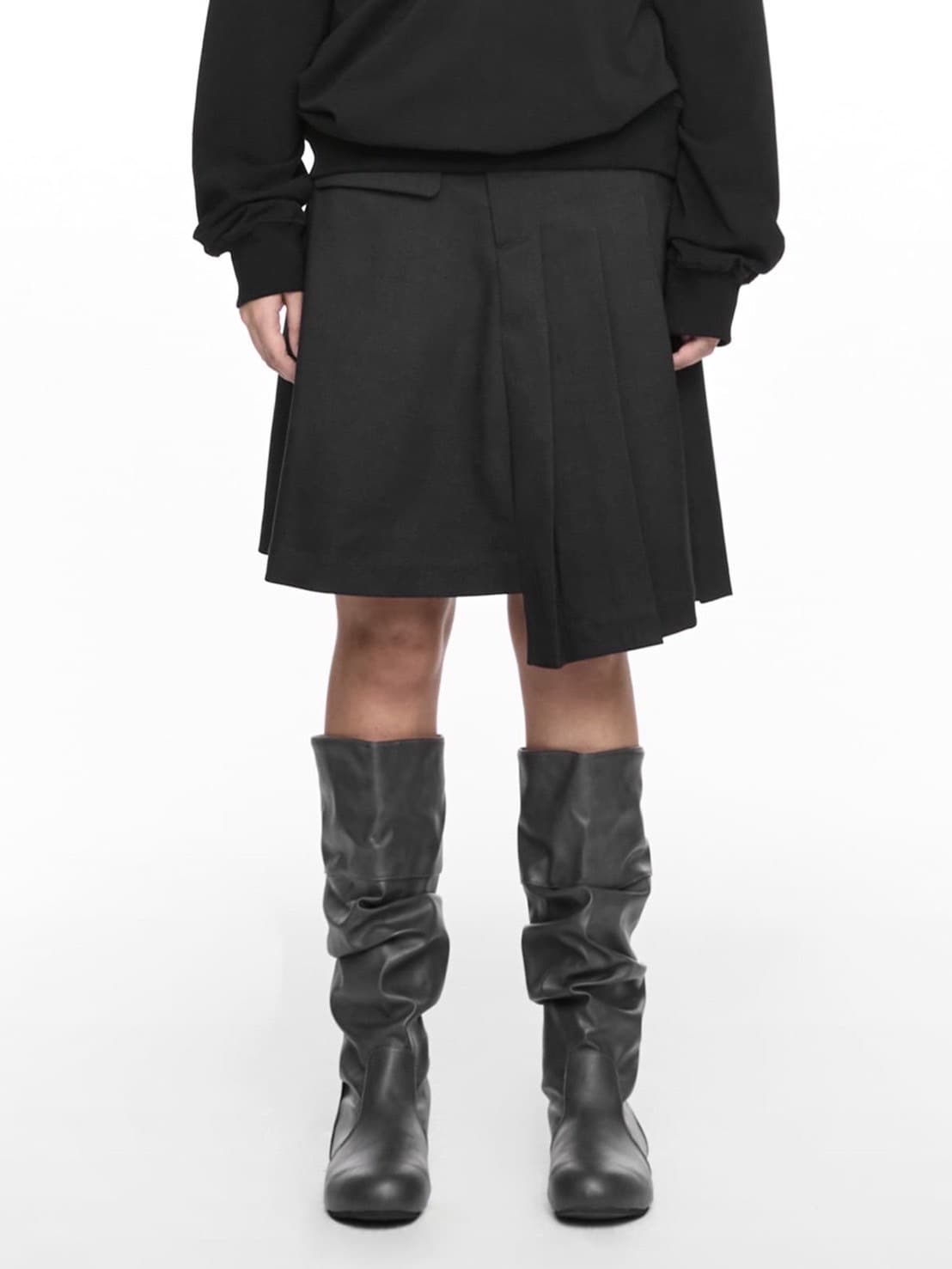 【NACHE】MAGNETIC PLEATED MIDI SKIRT