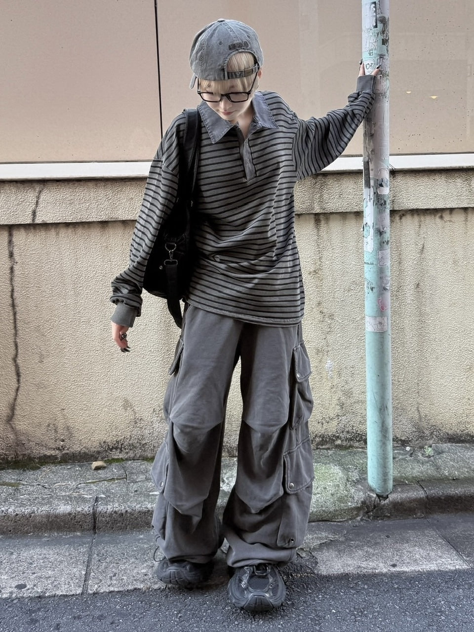 受注制【nmtc +】border long sleeve / 【エヌエムティーシープラス】襟付きボーダー長袖Tシャツ (2color)