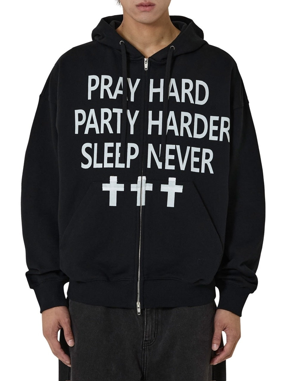 【OY】PRAY HARD HOODIE ZIP UP