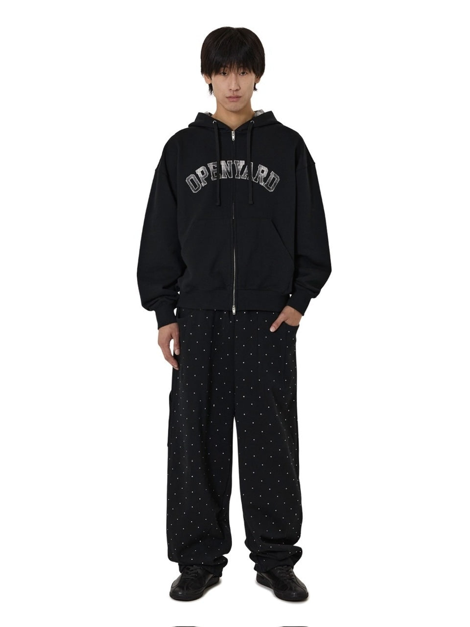 【OY】FLANNEL CHECK LOGO HOODIE ZIP UP