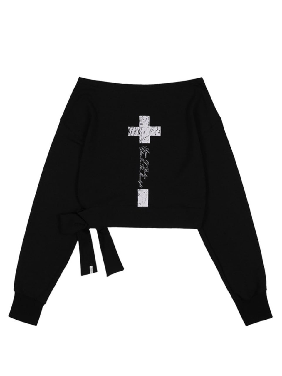 【FANCY CLUB】BOATNECK RIBBON TIE SWEATSHIRT / 【ファンシークラブ】ボートネックリボンタイスウェット長袖Ｔシャツ