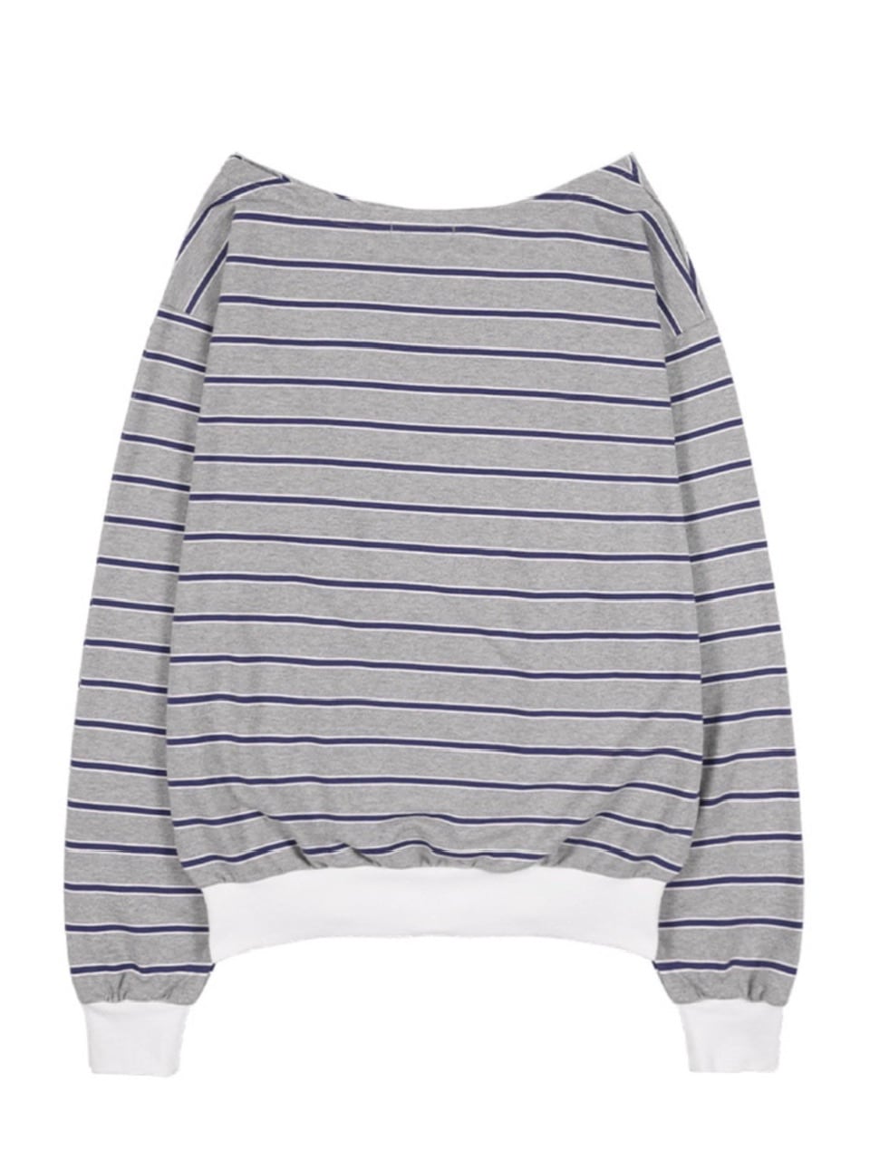 【FANCY CLUB】STRIPE ONE-SHOULDER SWEATSHIRT / 【ファンシークラブ】ストライプワンショルダースウェット長袖Ｔシャツ