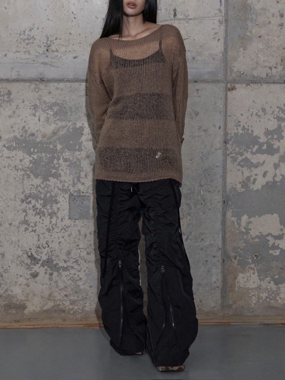 【FANCY CLUB】LOW-RISE NYLON SHIRRING PANTS / 【ファンシークラブ】ローライズナイロンシャーリングパンツ