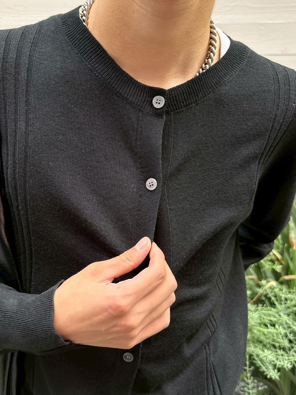 受注制【Chikashitsu +】wool blend cardigan / 【チカシツプラス】ウールブレンドカーディガン (2color)