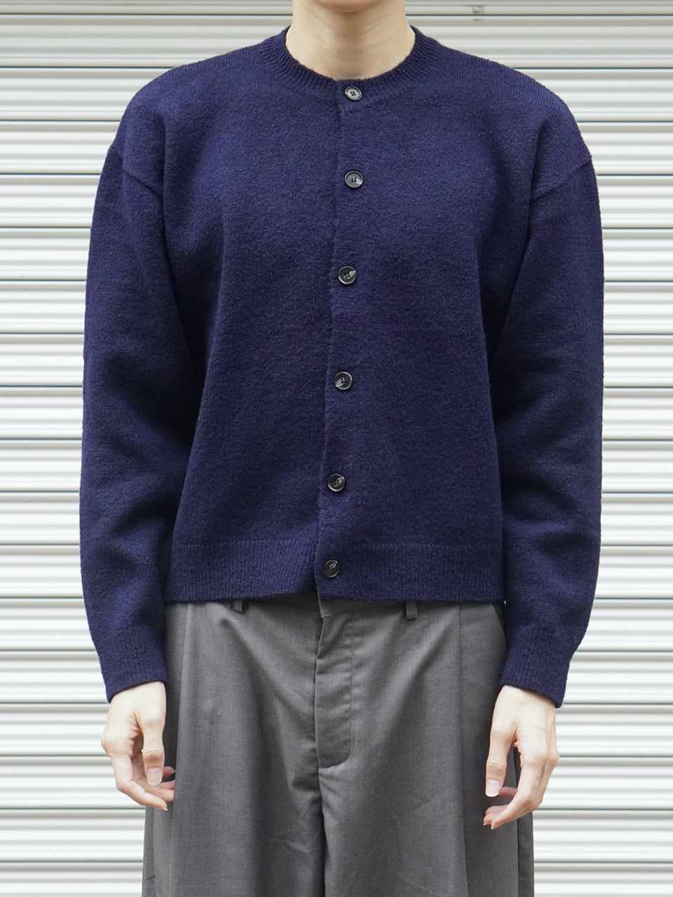 東京店WEB限定受注制【Chikashitsu +】soft touch crew neck knit cardigan / 【チカシツプラス】ソフトタッチクルーネックニットカーディガン (4color)