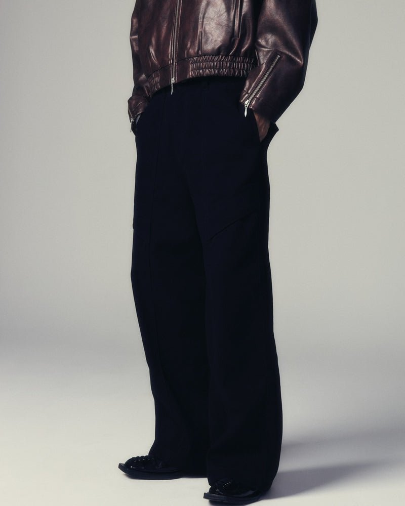 【CS】cotton wide twill pants (black) / 【シーエス】コットンワイドツイルパンツ