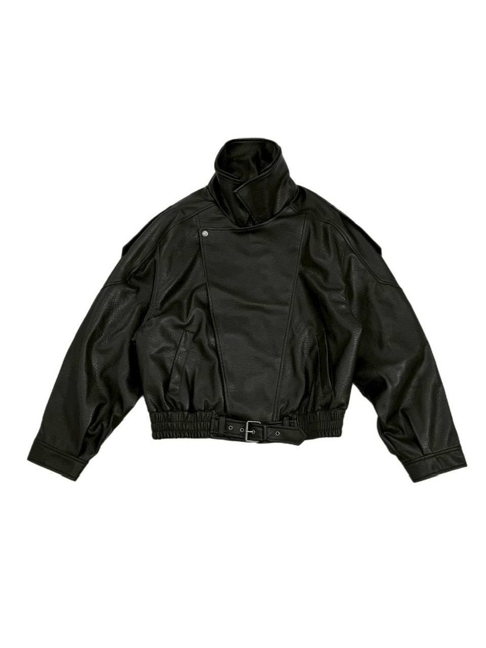 受注制【Chikashitsu +】high neck non-leather bomber jacket / 【チカシツプラス】ハイネックノンレザーボンバージャケット (2color)