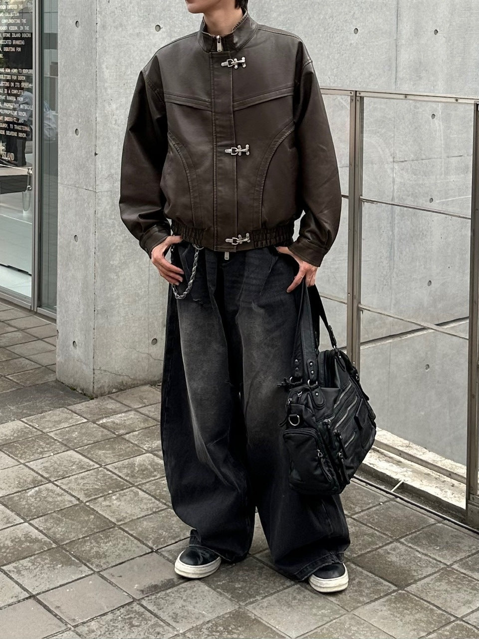 大阪店WEB限定受注制【Chikashitsu +】overfit fireman leather jacket / 【チカシツプラス】オーバーフィットファイアマンレザージャケット (2color)