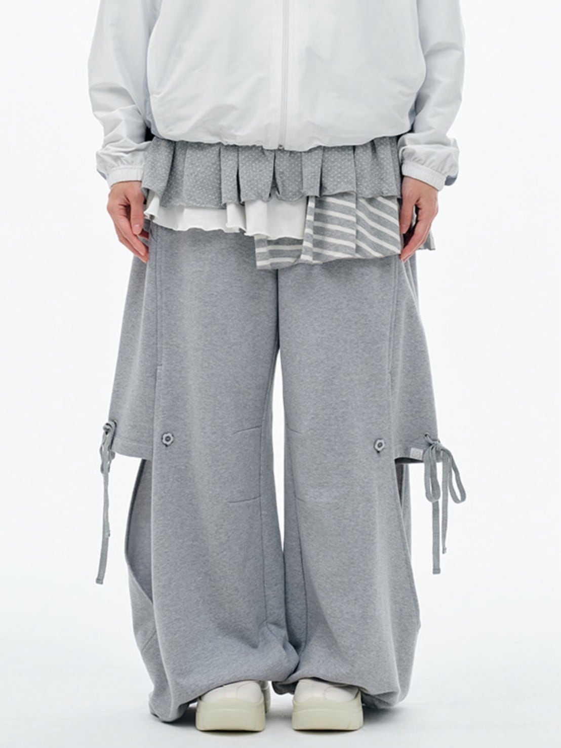 美品✨組曲×YUNSA　セットアップ　ツーパンツ　大きいサイズ　グレー TUOMIO】DOUBLE LAYERED SWEATPANTS – PRESSING WEB SHOP