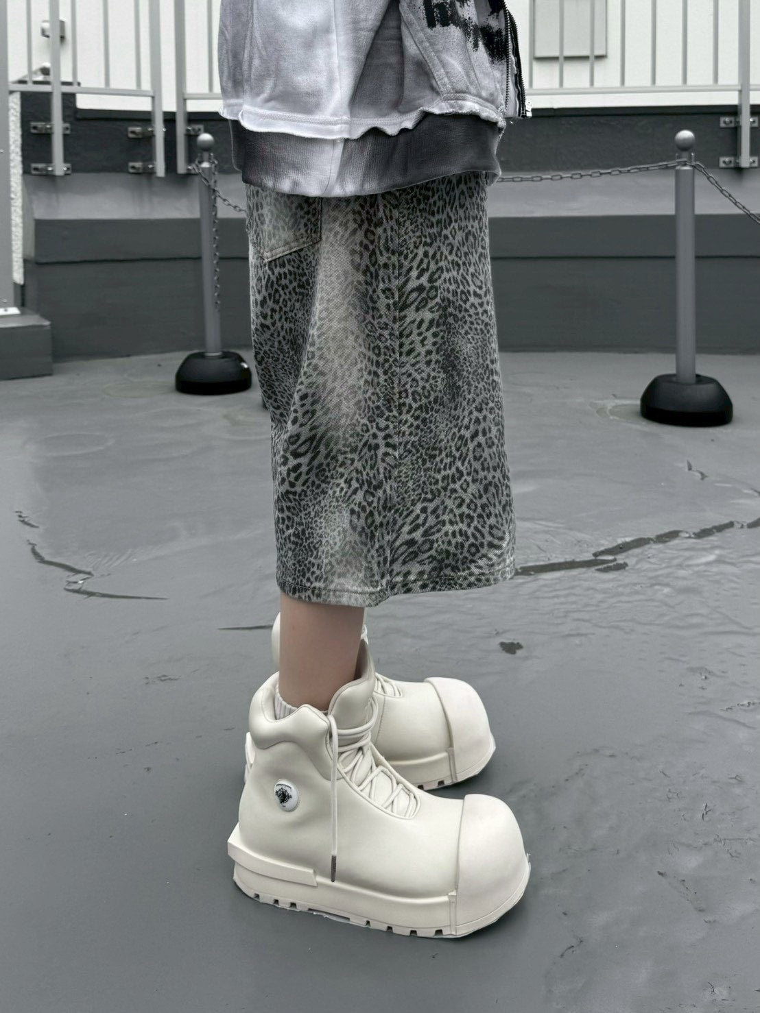 【Never mind the XU】leopard half pants / 【ネバーマインドザエックスユー】レオパードハーフパンツ (2color)