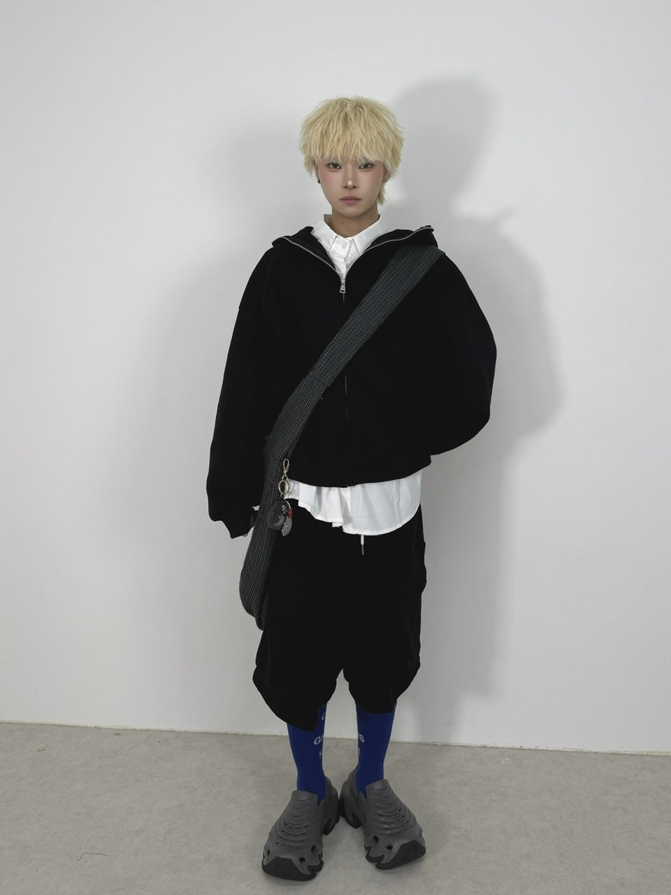 国際配送【Nerd out XU】high neck heavy hoodie / 【ナードアウトエックスユー】ハイネックヘビーフーディー (2color)