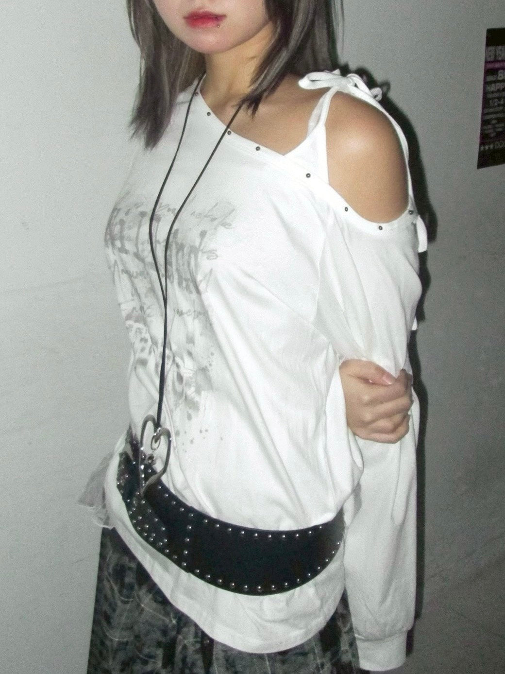 【Never mind the XU】one shoulder long sleeve / 【ネバーマインドザエックスユー】ワンショルダー長袖Tシャツ (2color)