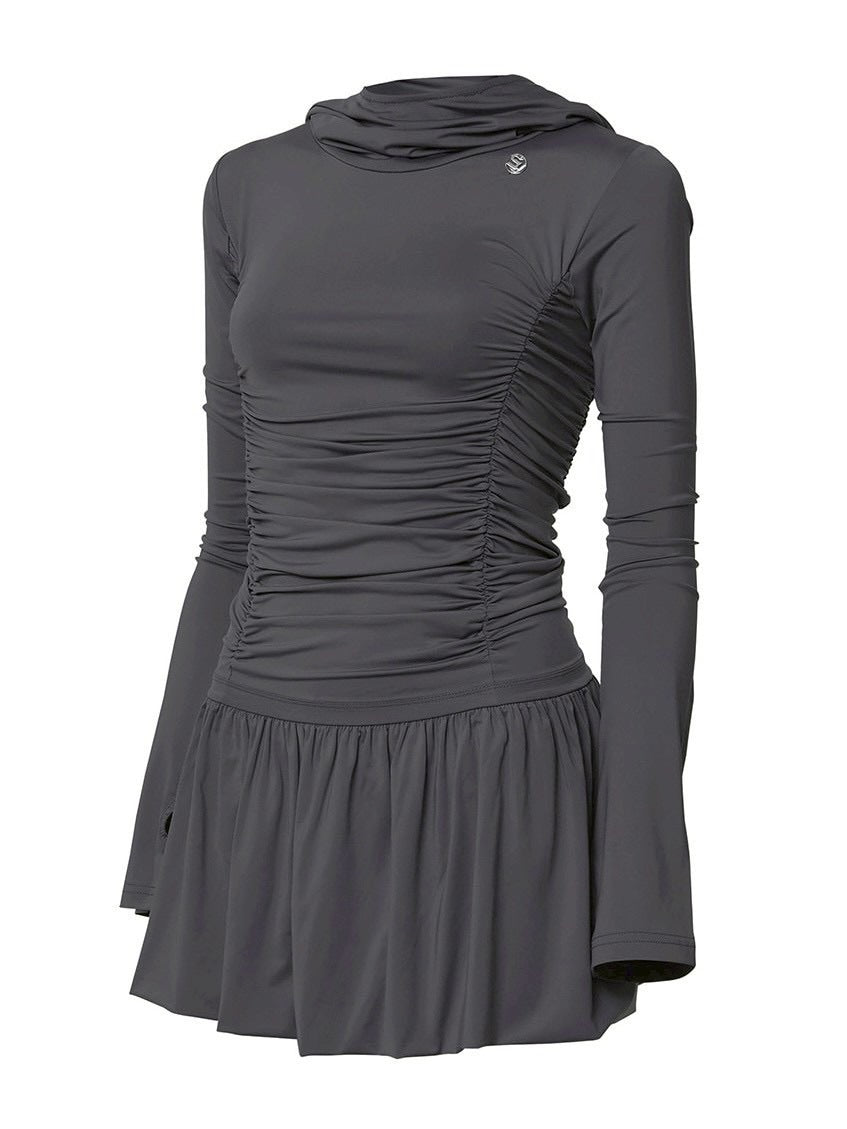 【FLAREUP】Hooded High Neck Long Dress / 【フレアアップ】フードハイネックロングドレス