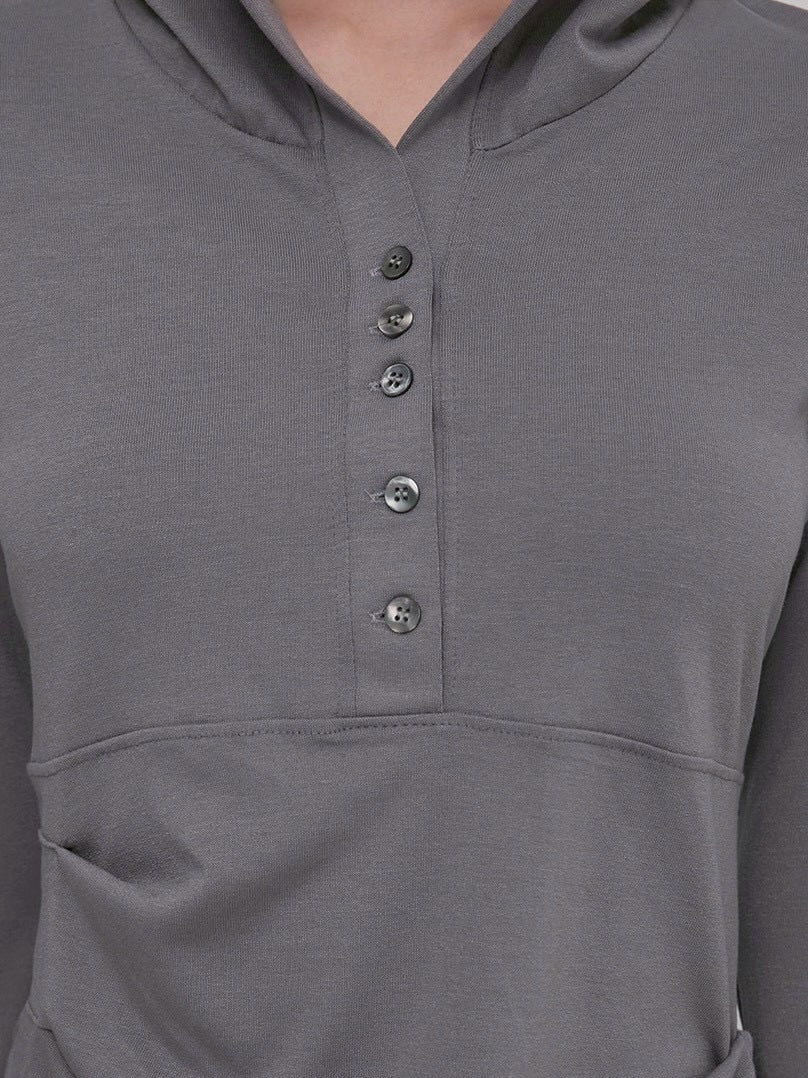 【FLAREUP】Asymmetrical Draped Hoodie / 【フレアアップ】アシンメトリードレープフードロングTシャツ