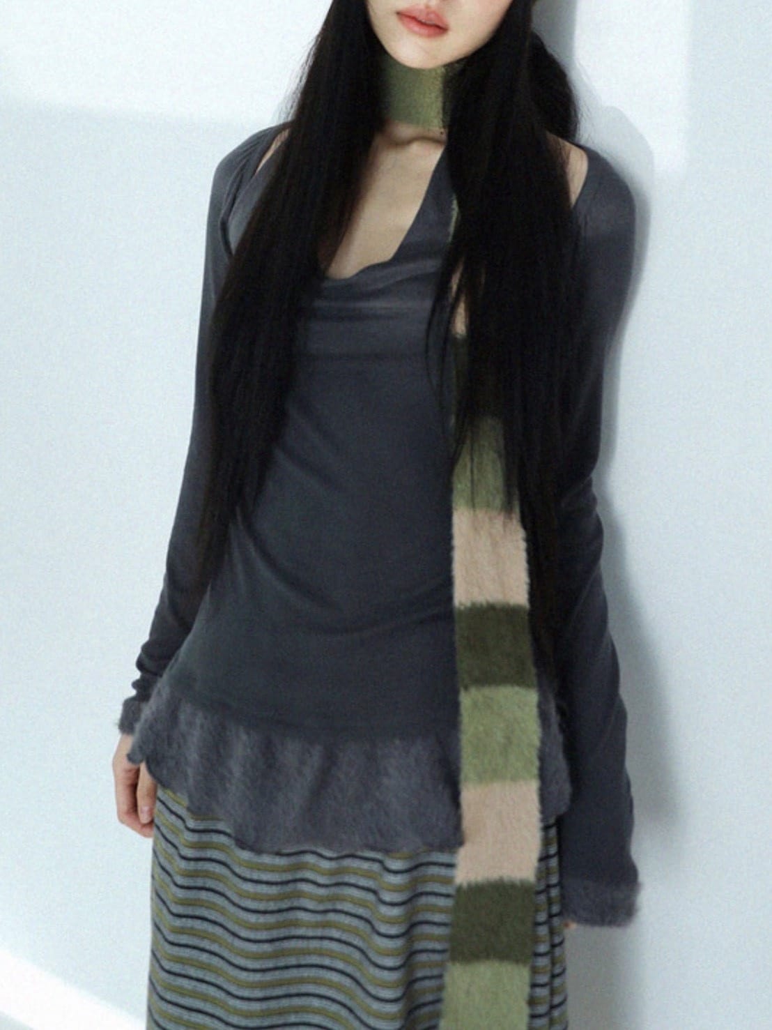 12/21 20:00 再販【Uglyshadow】STRIPED MUFFLER