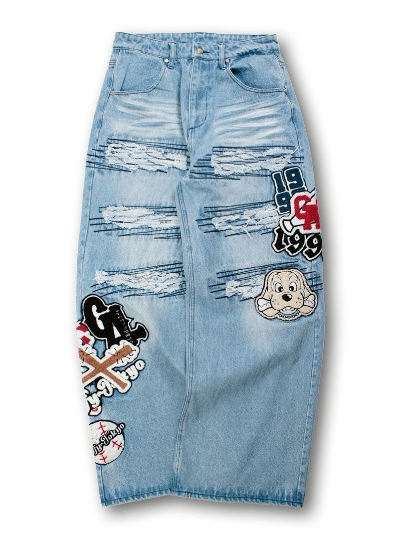 【GALFY】ワッペンだらけデニム