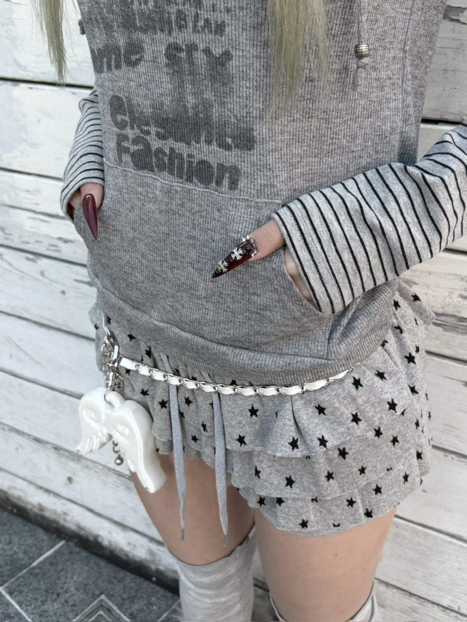 受注制【nmtc +】star frill skirt pants / 【エヌエムティーシープラス】スターフリルスカートパンツ (3color)