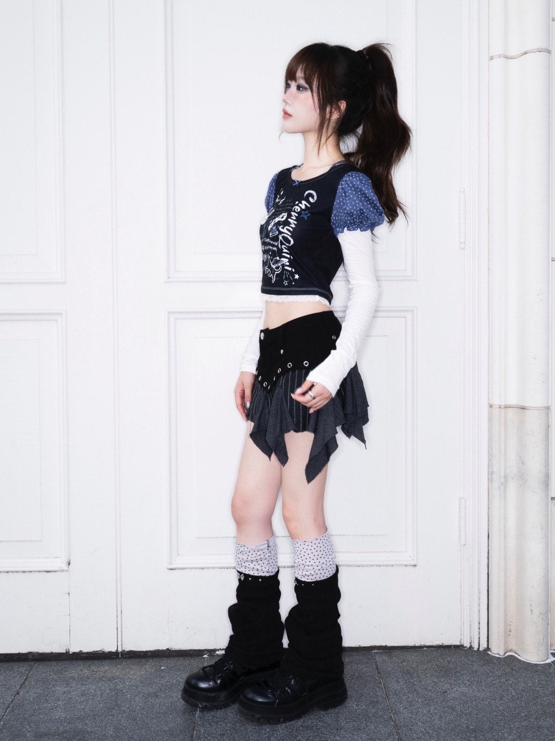 1/2 20:00発売【CHERRYQUIRI】graffy starry puffy sleeve