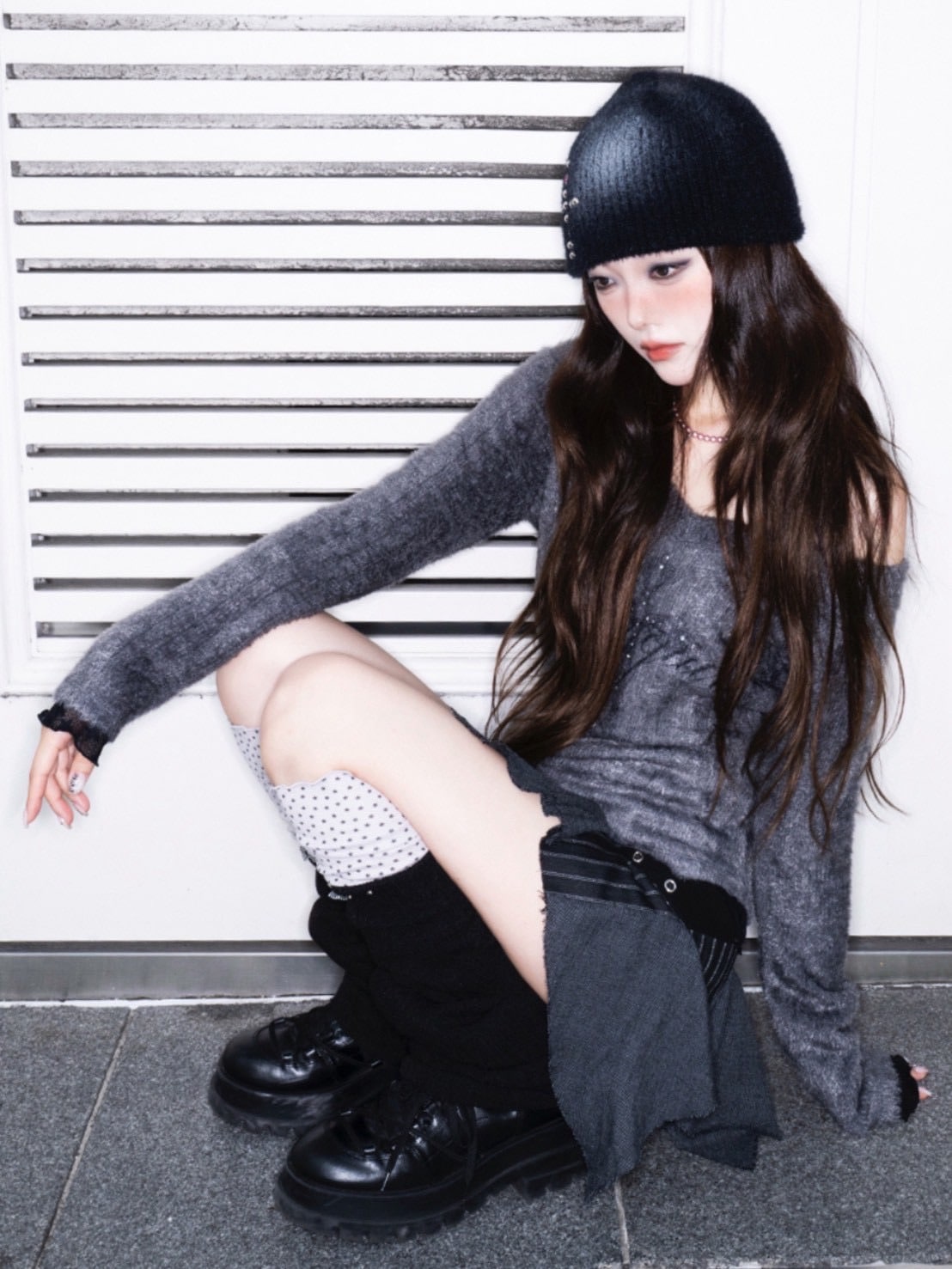 1/2 20:00発売【CHERRYQUIRI】crystal flare cross beanie