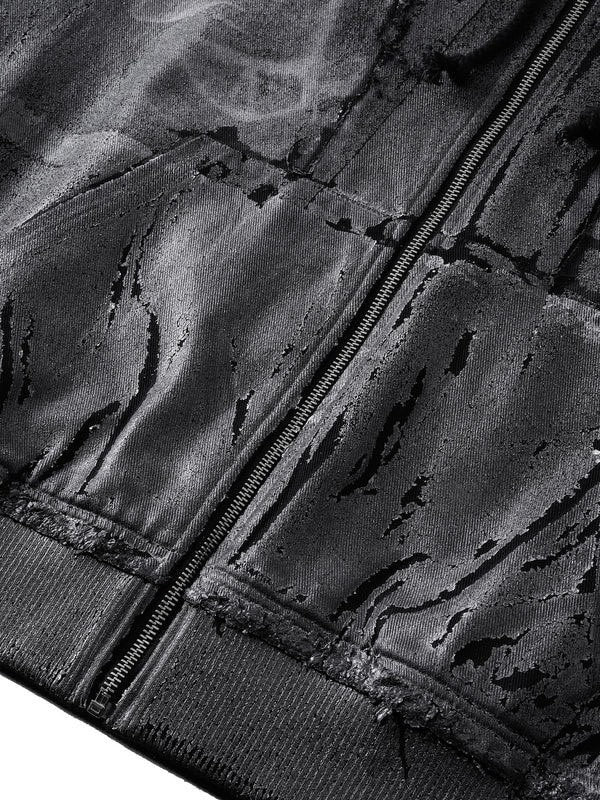 【The Boy Has No Patience】Double Saint Spray Hooded Jacket / 【ザボーイハズノーペーシェンス】スプレーグラフィックフードジップアップブルゾン