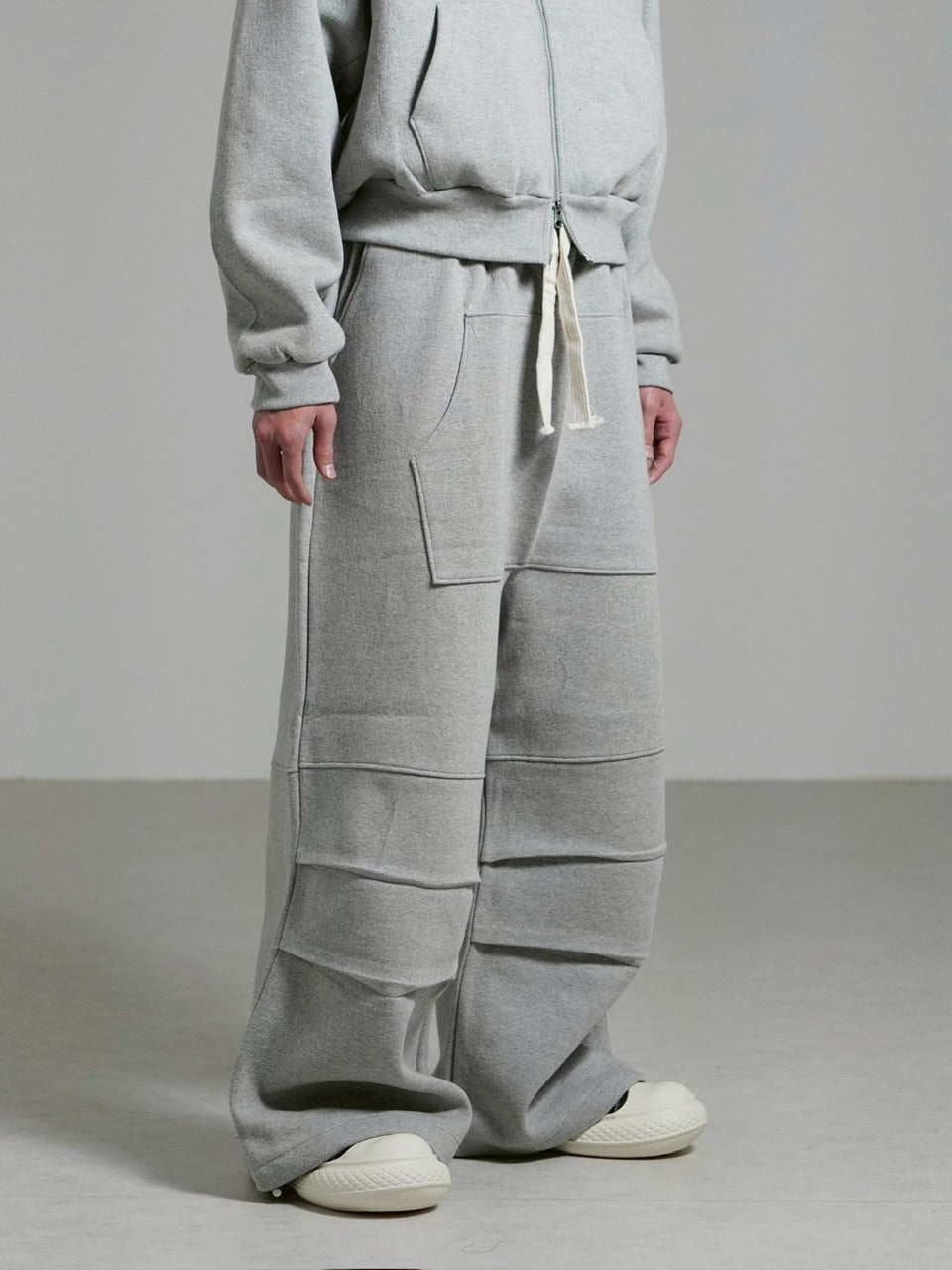 受注制【Chikashitsu +】heavy weight cotton design sweat pants / 【チカシツプラス】ヘビーウェイトコットンデザインスウェットパンツ (3color)