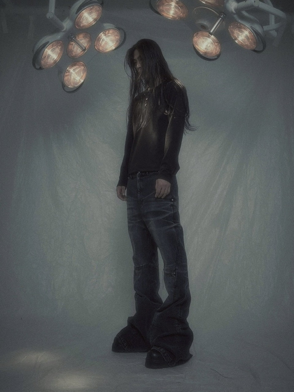 【SURGERY】surgery sutured boot-cut denim pants