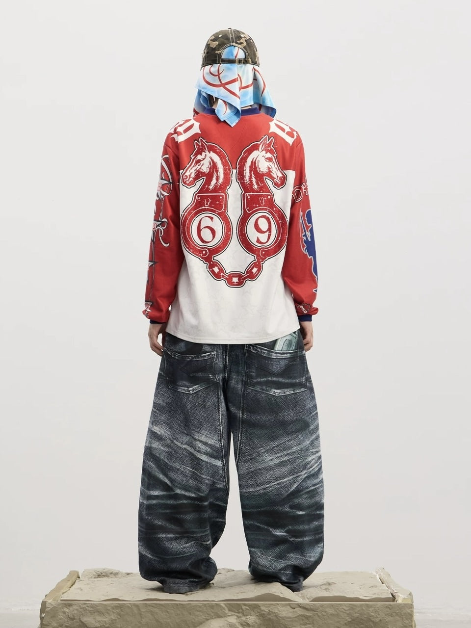 【DND4DES】The Virgin'S Thorn-Crowned Headscarf /【ディーエヌディーフォーデス】グラフィックデザインスカーフ