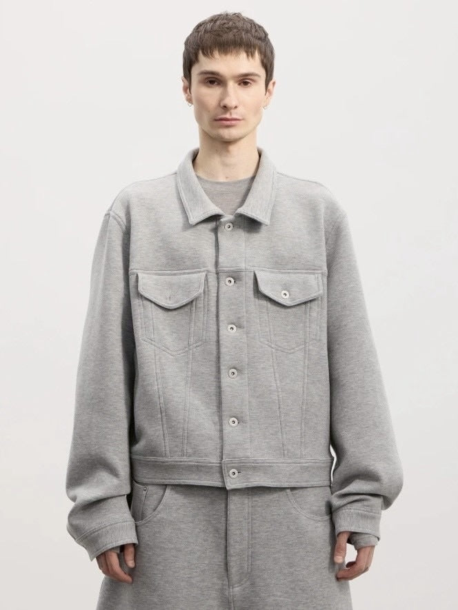 【DND4DES】Wool Knitted Jacket /【ディーエヌディーフォーデス】シンプルポケットカラージャケット