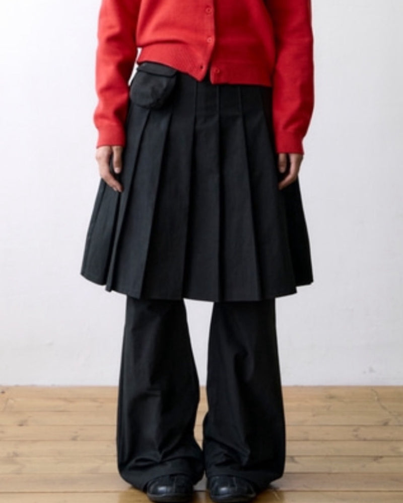 【THECOLDESTMOMENT】TCM skirt layered pants