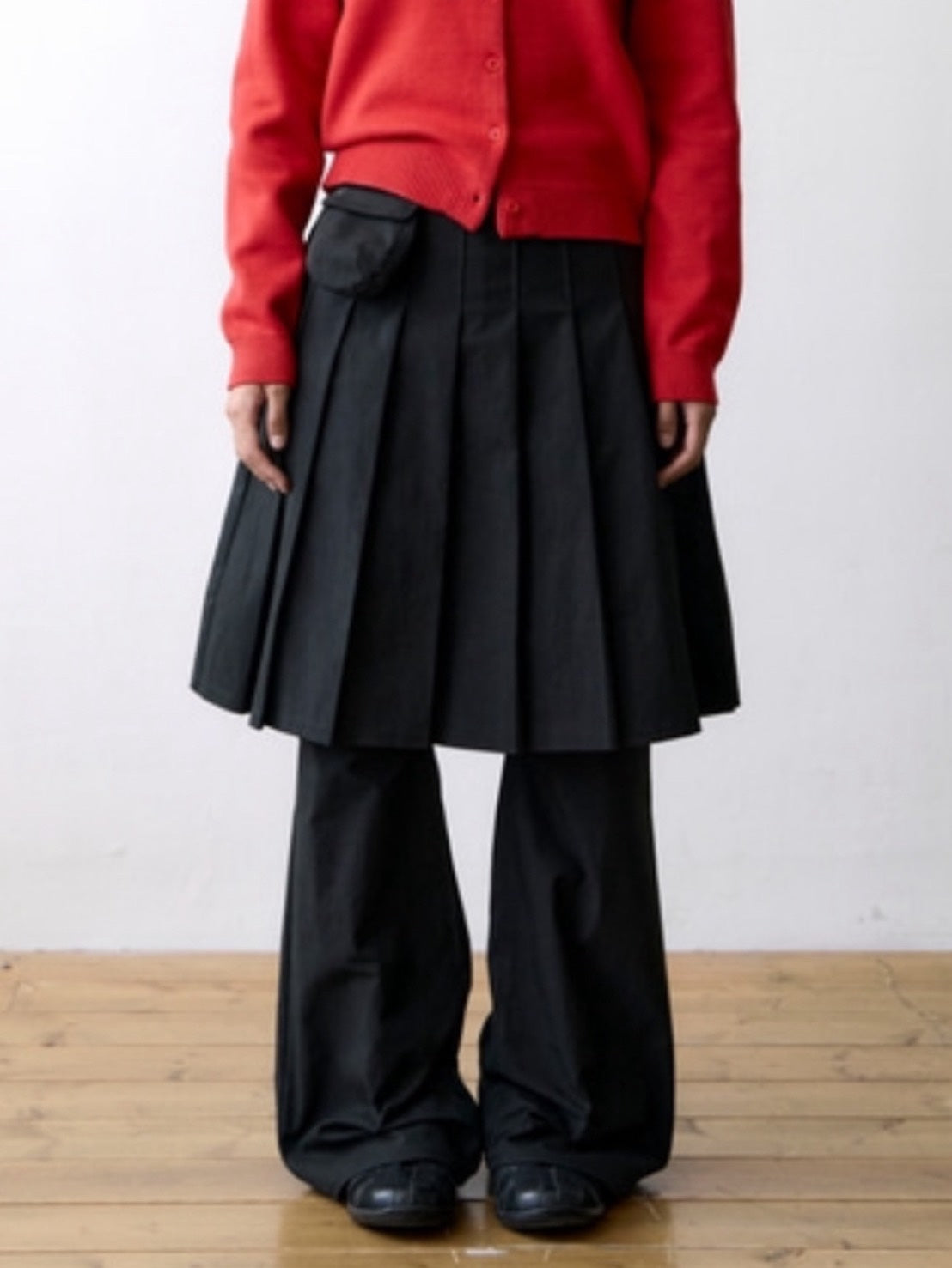 【THECOLDESTMOMENT】TCM skirt layered pants