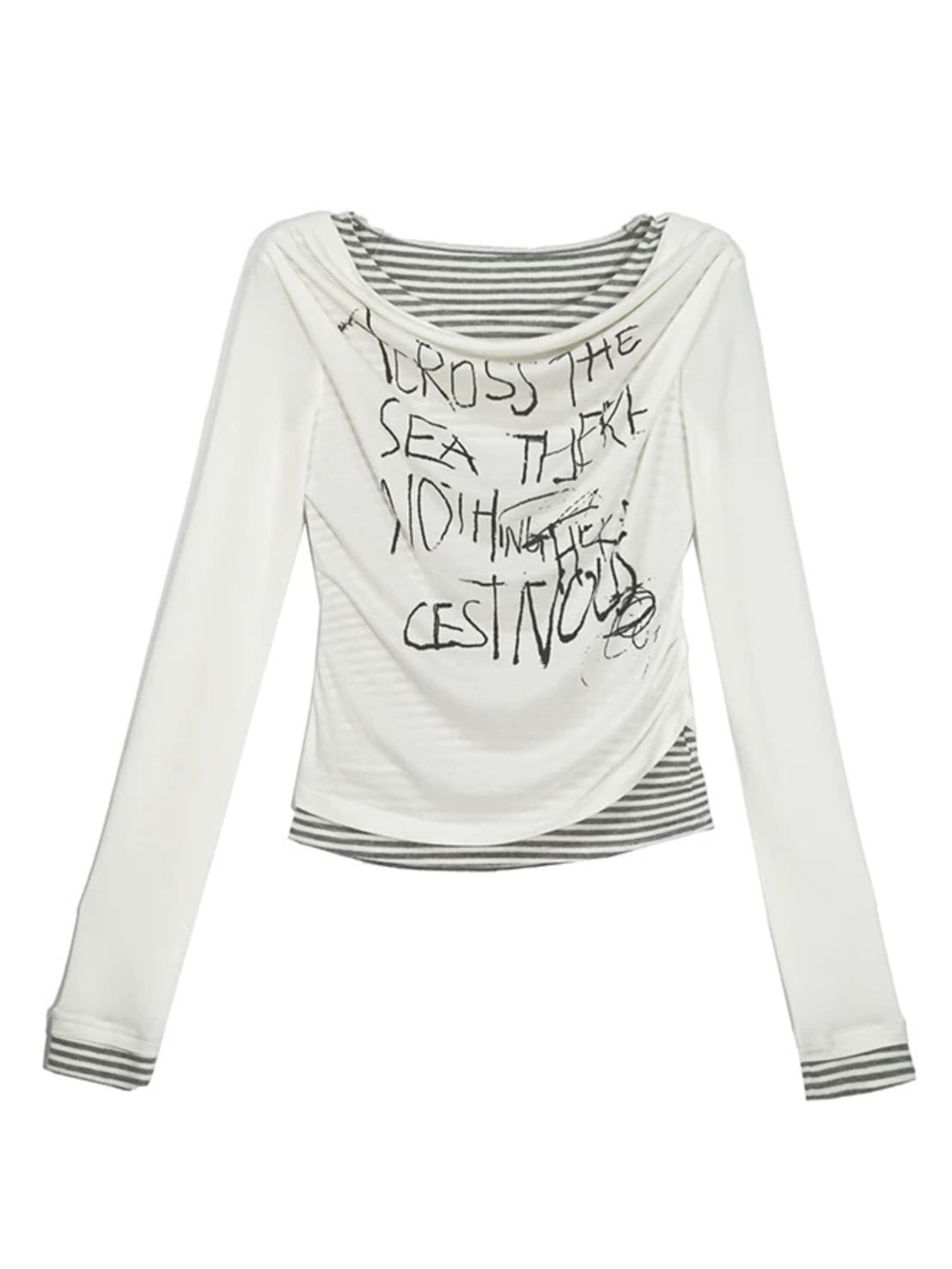 【Cest Nous】Border Patchwork T-Shirt