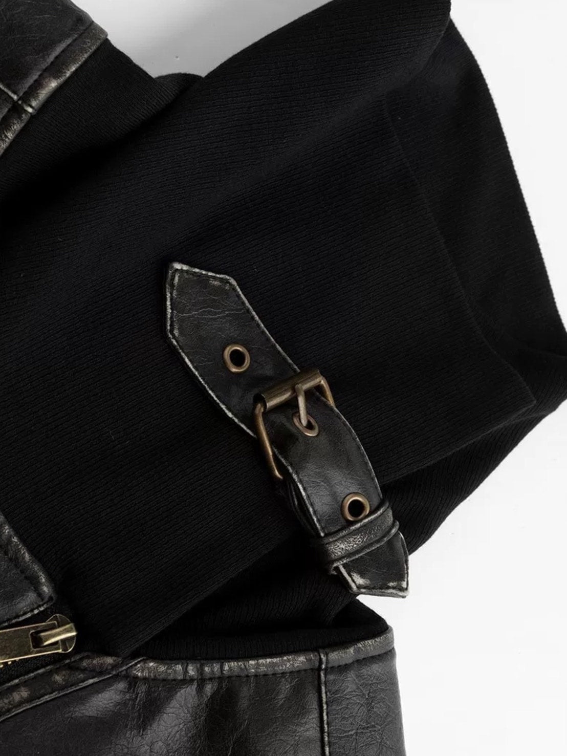 【Cest Nous】Lace-up Non-leather Jacket / 【セヌー】ハイネックコーティングレースアップジャケット