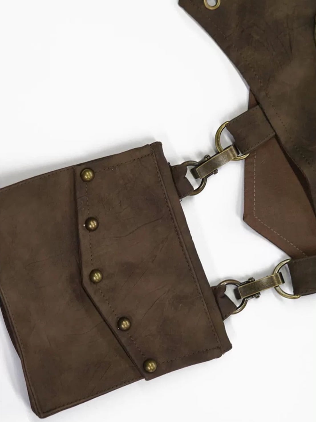 【Cest Nous】Brown Waist Belt / 【セヌー】ポケット付きファーポイントベルト