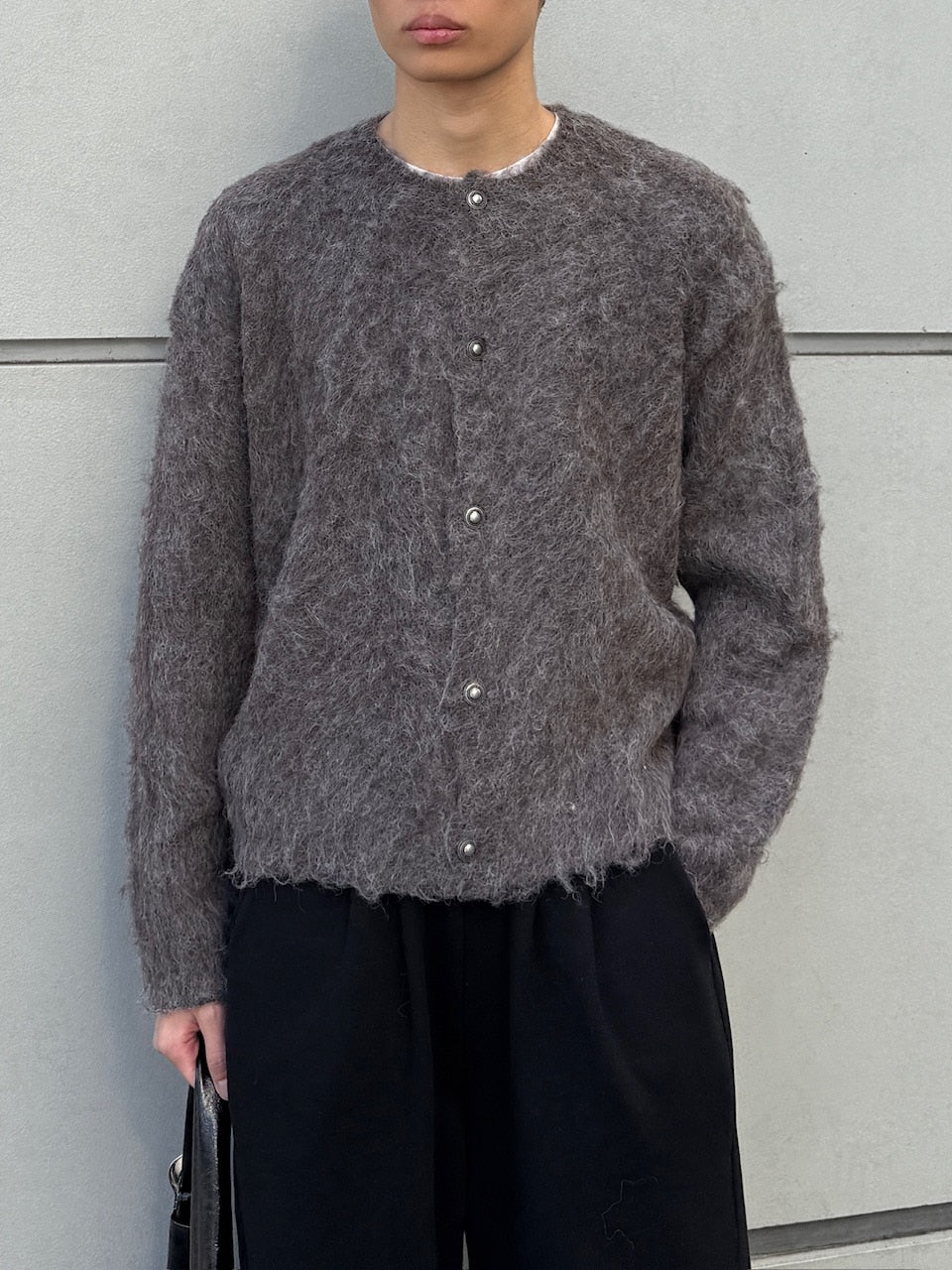 東京店WEB限定受注制【Chikashitsu +】shaggy knit cardigan / 【チカシツプラス】シャギーニットカーディガン (2color)