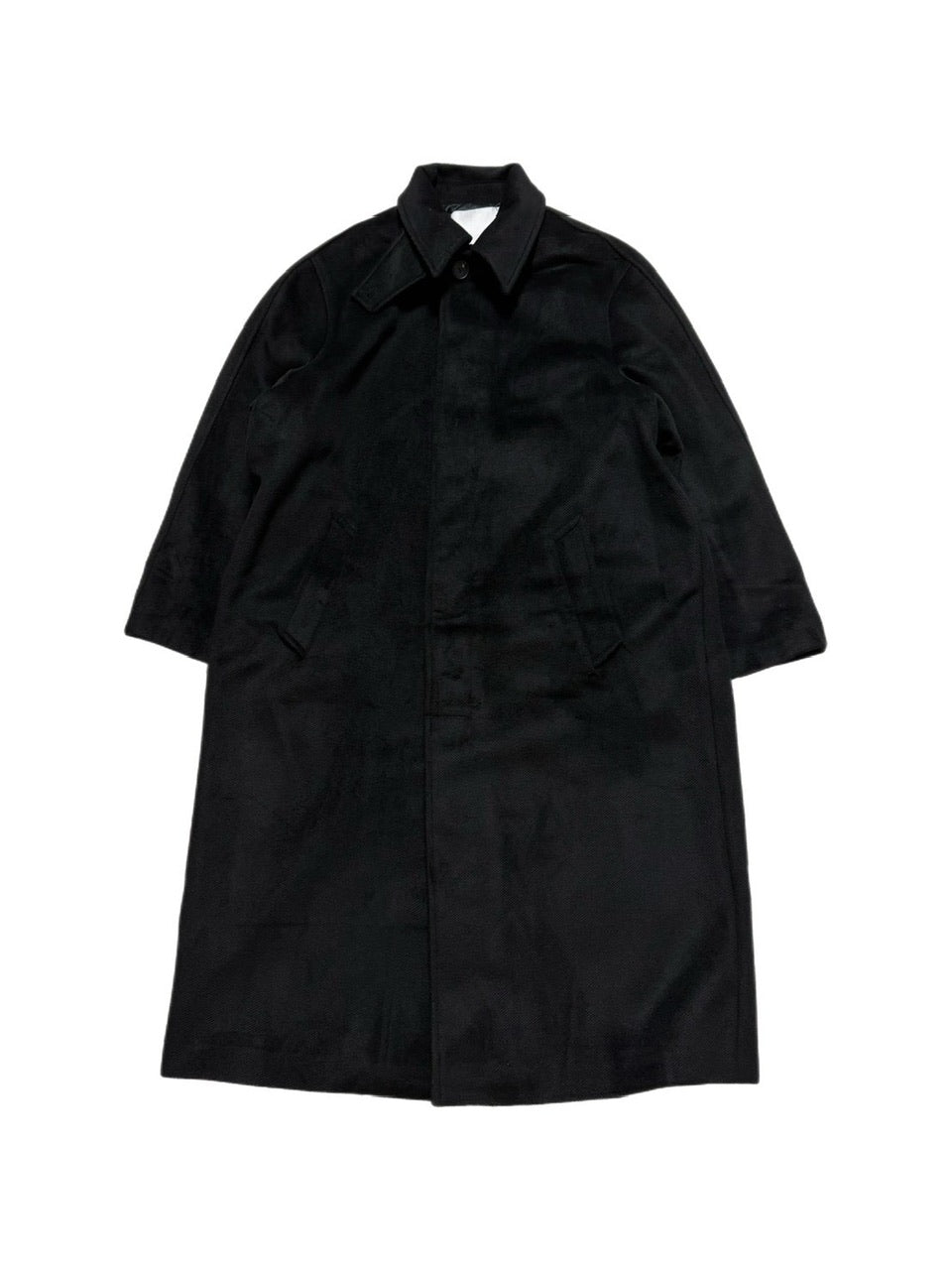 受注制【Chikashitsu +】high neck wool blend long coat (2color
