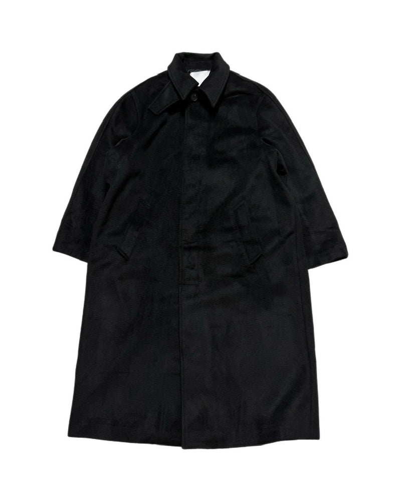 受注制【Chikashitsu +】high neck wool blend long coat / 【チカシツプラス】ハイネックウールブレンドロングコート (2color)