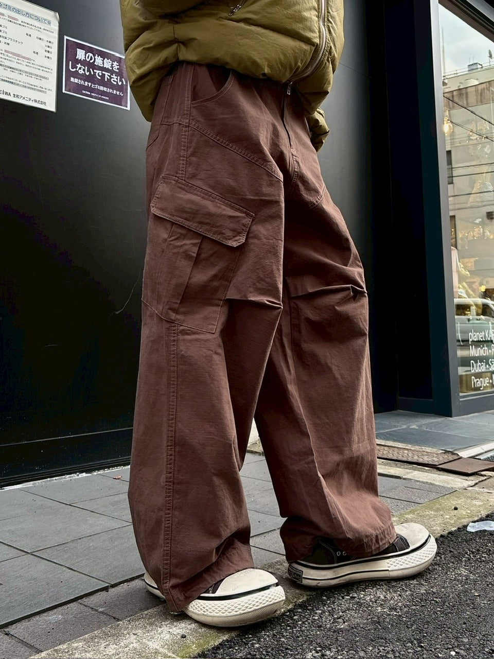 受注制【Chikashitsu +】rib cotton curve cargo pants / 【チカシツプラス】リブコットンカーブカーゴパンツ (3color)